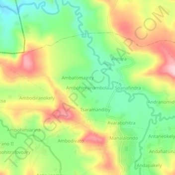 Ambohimanambola topographic map, elevation, terrain