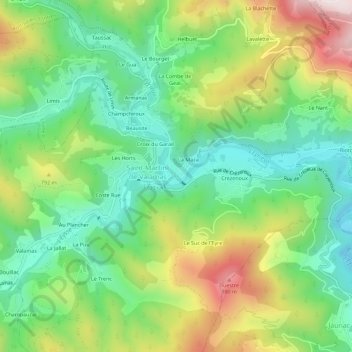 Lavis topographic map, elevation, terrain