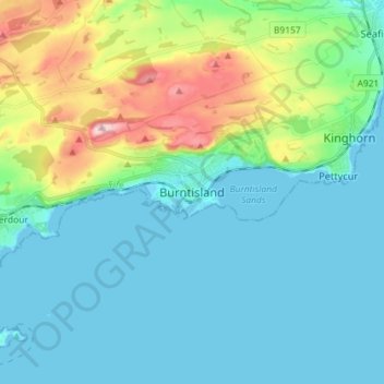 Burntisland topographic map, elevation, terrain