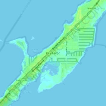 Key Largo topographic map, elevation, terrain