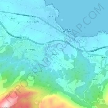 Loroñe topographic map, elevation, terrain