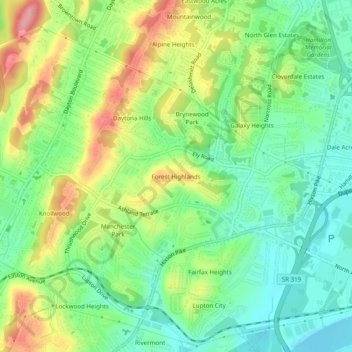 Forest Highlands topographic map, elevation, terrain