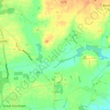 Lower Stow Bedon topographic map, elevation, terrain