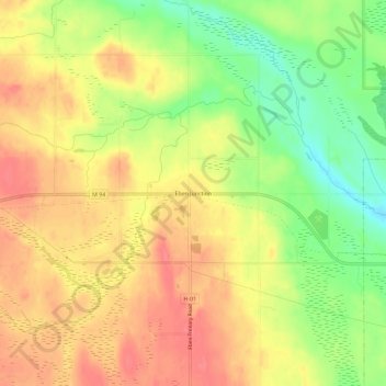 Eben Junction topographic map, elevation, terrain