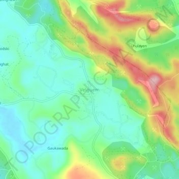 Velguem topographic map, elevation, terrain