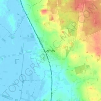 Lundby topographic map, elevation, terrain
