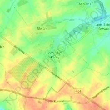 Lens-Saint-Remy topographic map, elevation, terrain