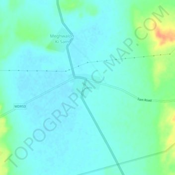 Sam topographic map, elevation, terrain
