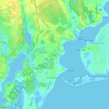Cotuit topographic map, elevation, terrain