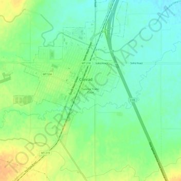 Sunrise Trailer Court topographic map, elevation, terrain