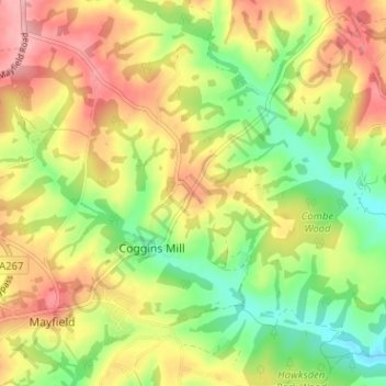 Sharnden topographic map, elevation, terrain
