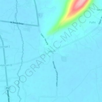Sapul topographic map, elevation, terrain