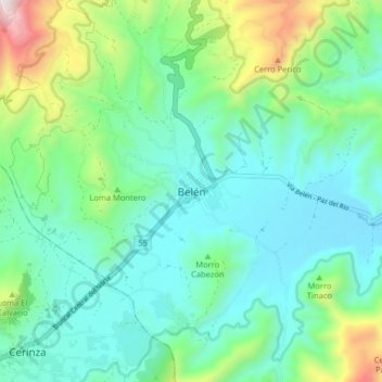 Belén topographic map, elevation, terrain