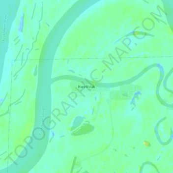 Kwethluk topographic map, elevation, terrain