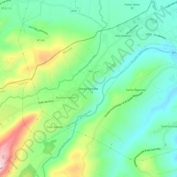 Borgo Faraone topographic map, elevation, terrain