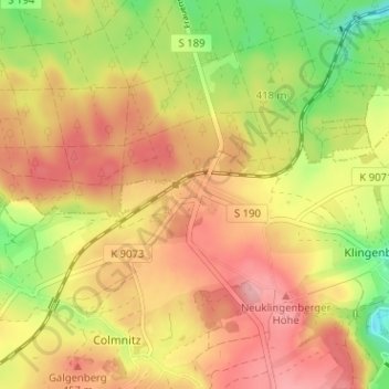 Bahnhof Klingenberg topographic map, elevation, terrain