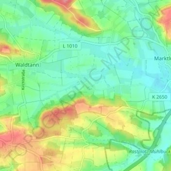 Tempelhof topographic map, elevation, terrain