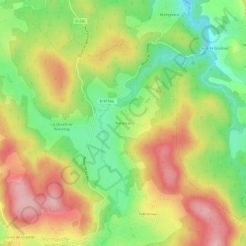 Nataloup topographic map, elevation, terrain