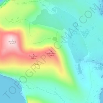 Hamnafield topographic map, elevation, terrain