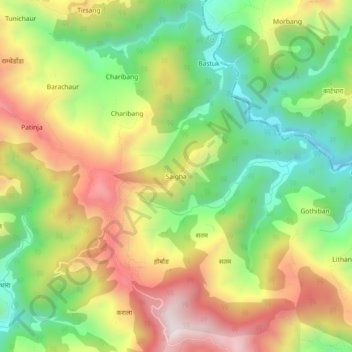 Saigha topographic map, elevation, terrain