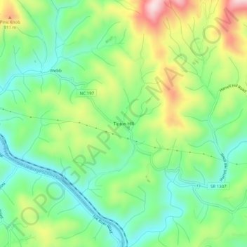 Tipton Hill topographic map, elevation, terrain