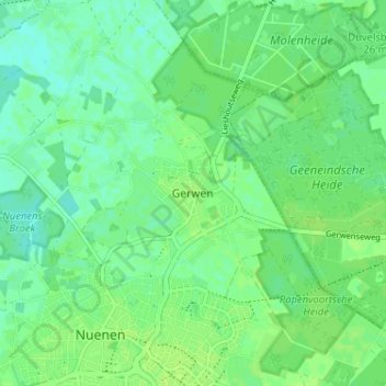 Gerwen topographic map, elevation, terrain
