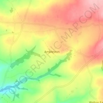Ambleston topographic map, elevation, terrain