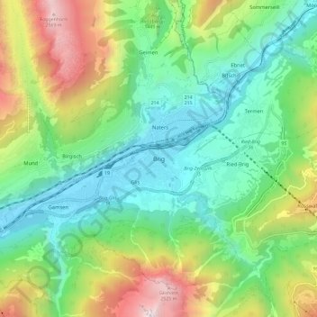 Brig topographic map, elevation, terrain