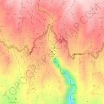 Tumpak Sewu topographic map, elevation, terrain