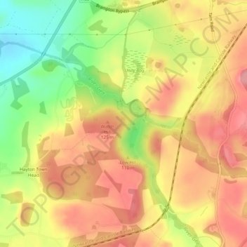 Gelt Wood topographic map, elevation, terrain