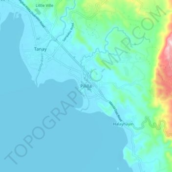 Pililla topographic map, elevation, terrain