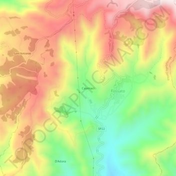 Calamaci topographic map, elevation, terrain