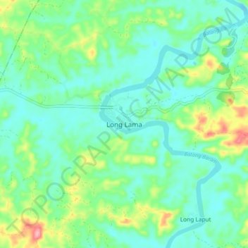 Long Lama topographic map, elevation, terrain