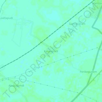 Kalavapudi topographic map, elevation, terrain