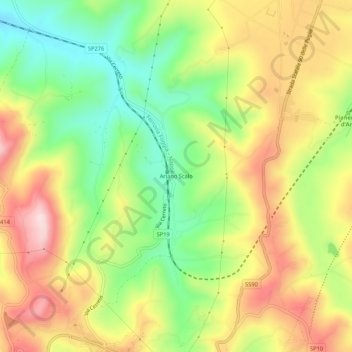 Ariano Scalo topographic map, elevation, terrain