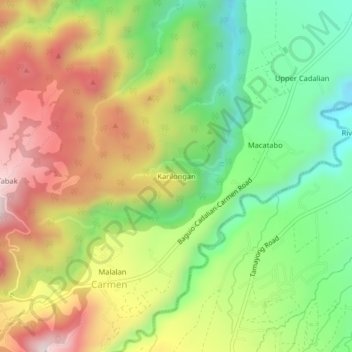Karilongan topographic map, elevation, terrain