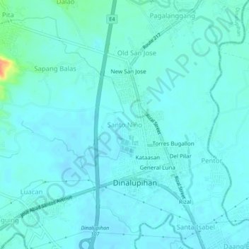Santo Niño topographic map, elevation, terrain