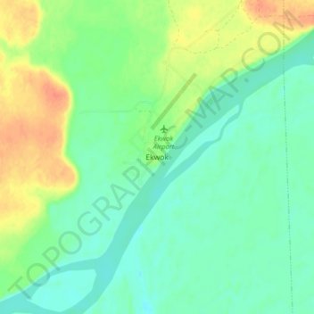Ekwok topographic map, elevation, terrain
