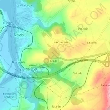 San Miguel topographic map, elevation, terrain