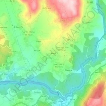 Sobral topographic map, elevation, terrain