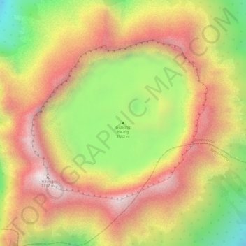Gunung Raung topographic map, elevation, terrain
