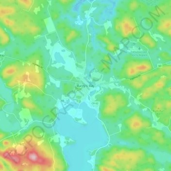 Barry's Bay topographic map, elevation, terrain
