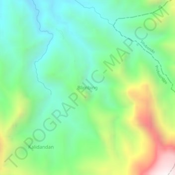 Blimbing topographic map, elevation, terrain