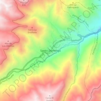Santo Domingo topographic map, elevation, terrain