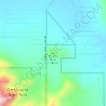 Castle Rock topographic map, elevation, terrain