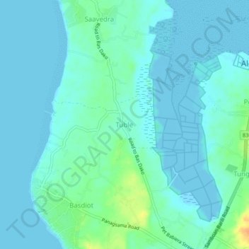 Tuble topographic map, elevation, terrain