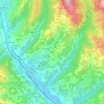 Lachal topographic map, elevation, terrain