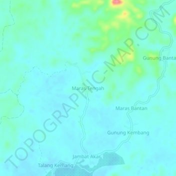 Maras Tengah topographic map, elevation, terrain