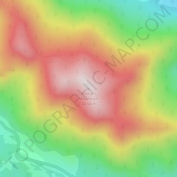 Badger Mountain topographic map, elevation, terrain