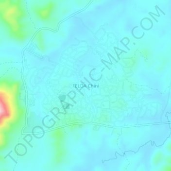 FELDA Chini topographic map, elevation, terrain